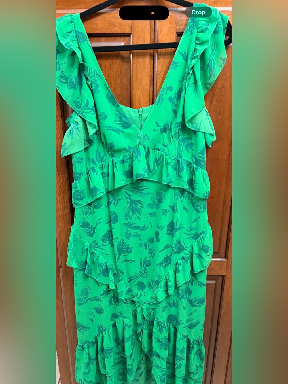 Few Moda Green Ruffle Tiered Floral Midi Dress NWT Size L